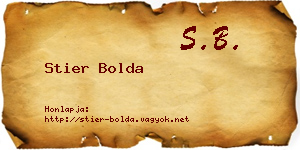 Stier Bolda névjegykártya